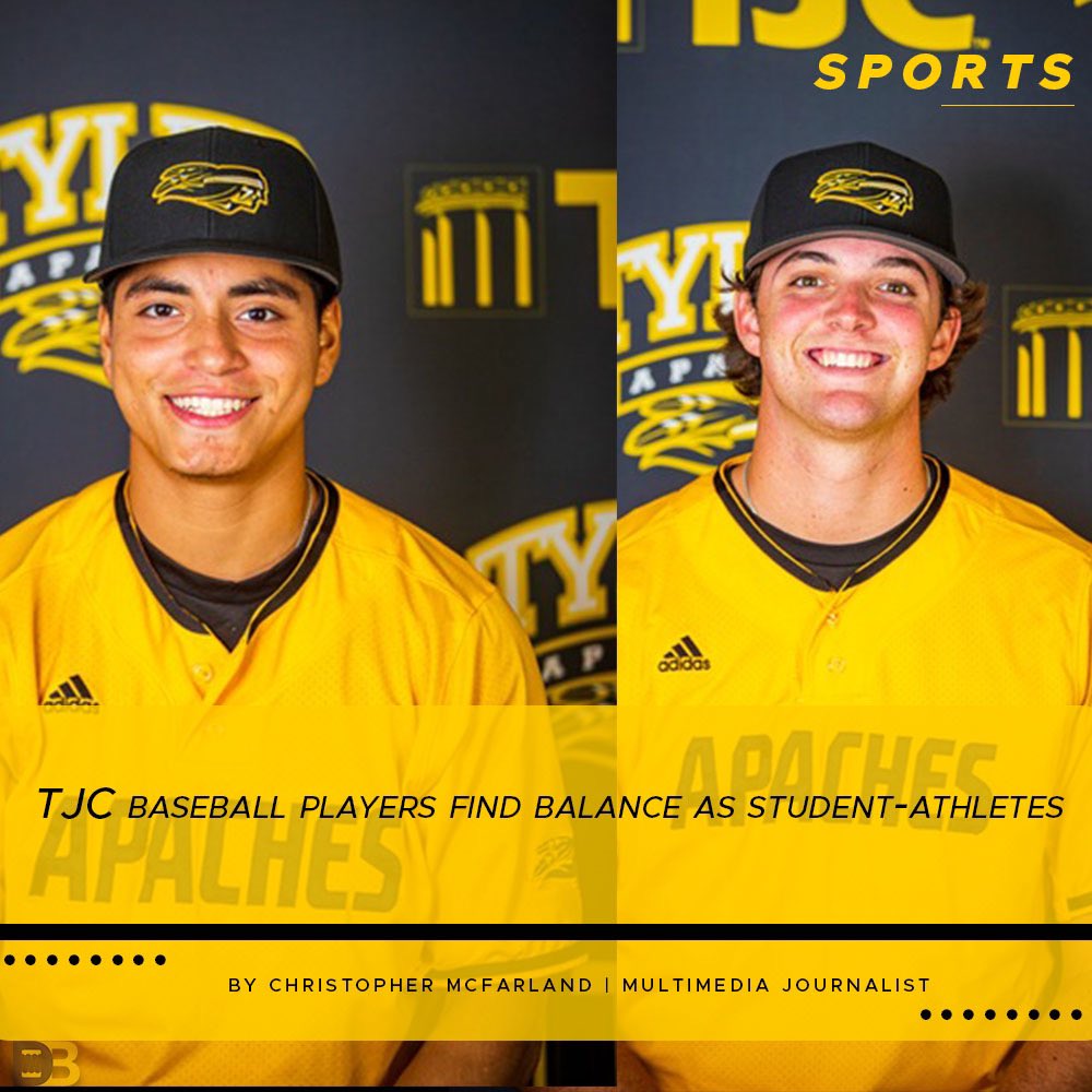 tjcdrumbeat's tweet photo. Being a student-athlete means juggling classes, games, practices, personal time, family time etc. For these two athletes, its a struggle, but one they take on so they can do what they love: play baseball.
.
.
.
To read more visit The DrumBeat website. https://t.co/CbzNispWQp