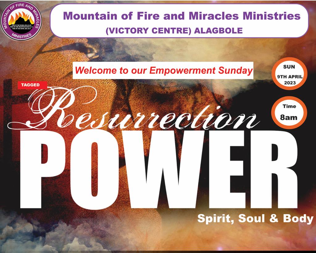 Join us tomorrow 9th April for our Empowerment Sunday tagged: 'Resurrection Power'
#empowermentsynday
#resurrectionpower
#mfmvictorycenter
#mfmworldwide
