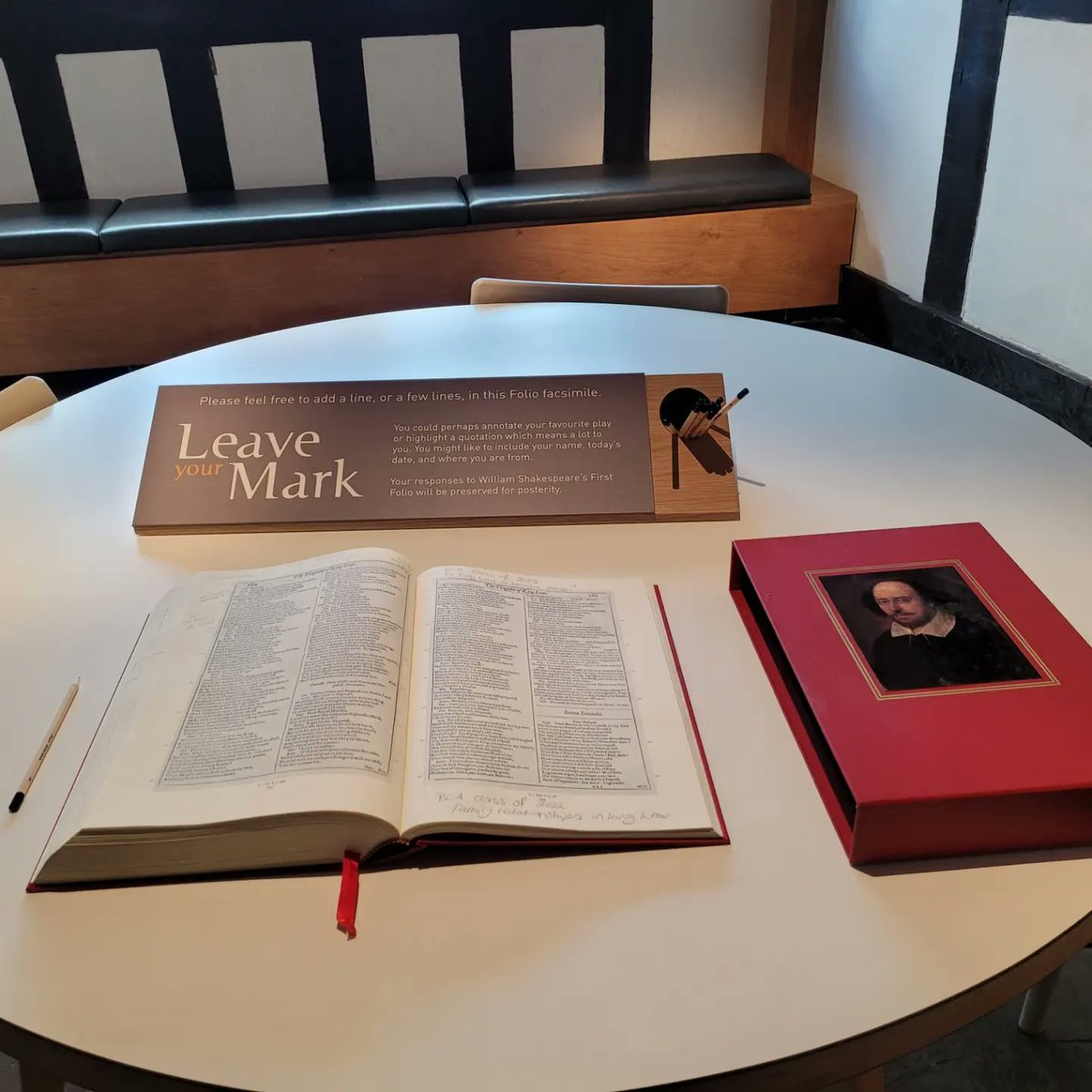 Emmateach1's tweet photo. English Literature class 2023. This class have made an indelible mark on me, and now they are in the Shakespeare  Birthplace Trust folio being kept for posterity. This makes my heart glad https://t.co/GvvNg8wBkP
