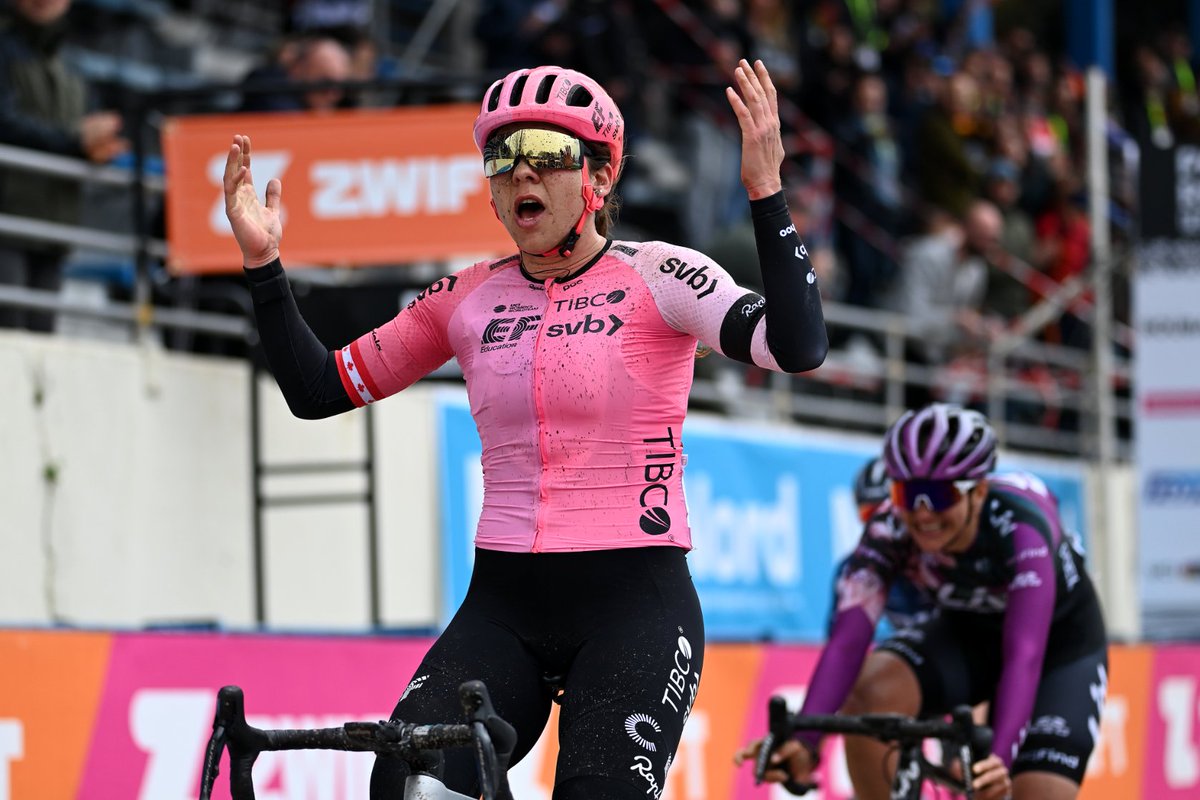 💥💥💥 What. A. Ride. @aliACTIONjackso you are a freaking inspiration. Congrats on an amazing win @RoubaixFemmes  !

Congrats @EF_TIBCO_SVB! Let’s dance!!!

#ParisRoubaixFemmes #WatchTheFemmes