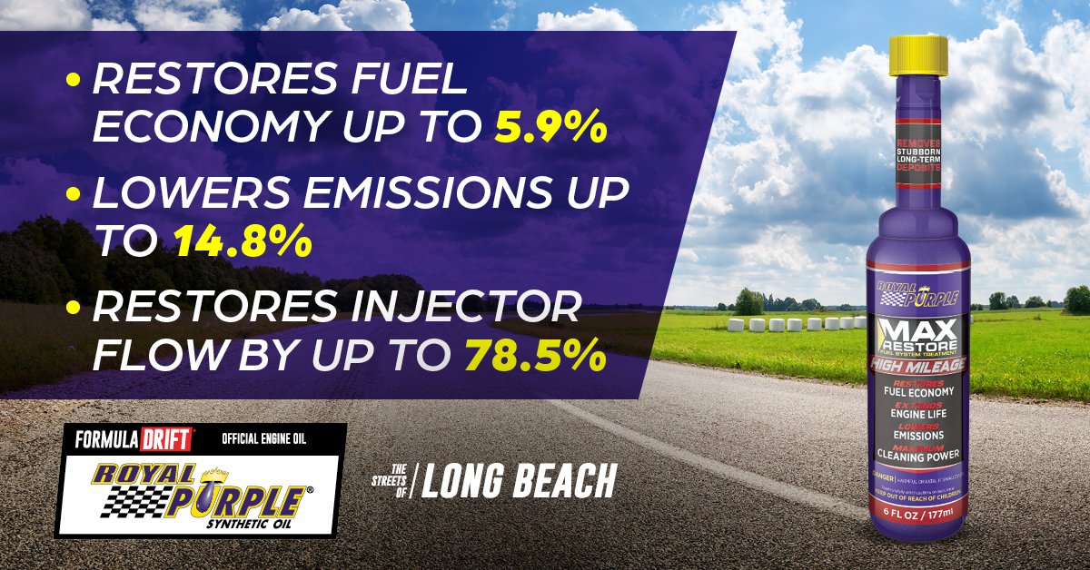 Royal_Purple's tweet image. Royal Purple Max-Restore is a high-performance fuel-system treatment that combats problems found in vehicles with higher mileage. Take care of your car's fuel system today. Shop Royal Purple products: ow.ly/9Mpv50NCI8R #FDLB @FormulaDrift @oreillyauto