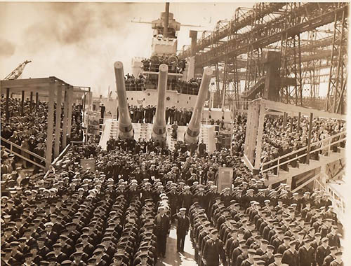 battleshipnc's tweet photo. Happy Birthday BB-55! On April 9, 1941, the “world’s fightingest ship” was commissioned at 11:30 a.m., in the New York Navy Yard. The event received tremendous media attention.

“The 35,000-ton battleship NORTH CAROLINA, solid, gleaming symbol of America… https://t.co/Co9SzhCCM2 https://t.co/qjIWNO7nUD