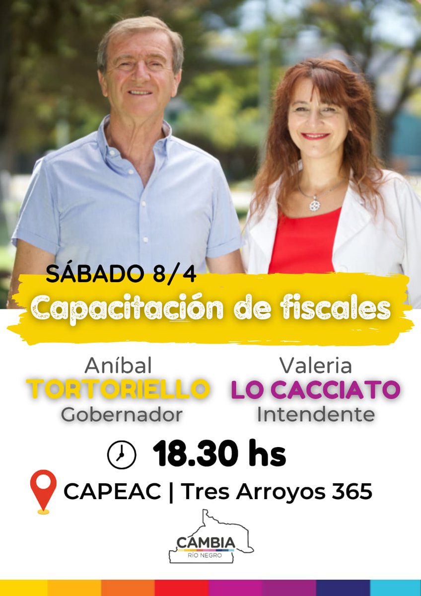 Vale_Locacciato's tweet photo. HOY 18.30 hs en Capeac - Tres Arroyos 365. Capacitación de fiscales.
¡Los Esperamos! 🙌 https://t.co/8KjIiyQWp9