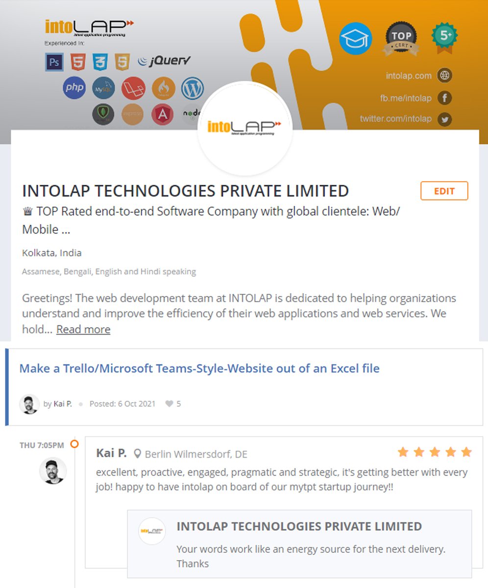 intolap's tweet image. Here arrives another 5-star feedback from our valued client (𝐊𝐚𝐢 𝐏, 𝐁𝐞𝐫𝐥𝐢𝐧 𝐖𝐢𝐥𝐦𝐞𝐫𝐬𝐝𝐨𝐫𝐟, 𝐃𝐄) for the V3 of his continued web app project we just delivered.
𝐇𝐢𝐫𝐞 𝐔𝐬 𝐟𝐨𝐫 𝐲𝐨𝐮𝐫 𝐧𝐞𝐱𝐭 𝐰𝐞𝐛 𝐨𝐫 𝐦𝐨𝐛𝐢𝐥𝐞 𝐚𝐩𝐩 𝐩𝐫𝐨𝐣𝐞𝐜𝐭.