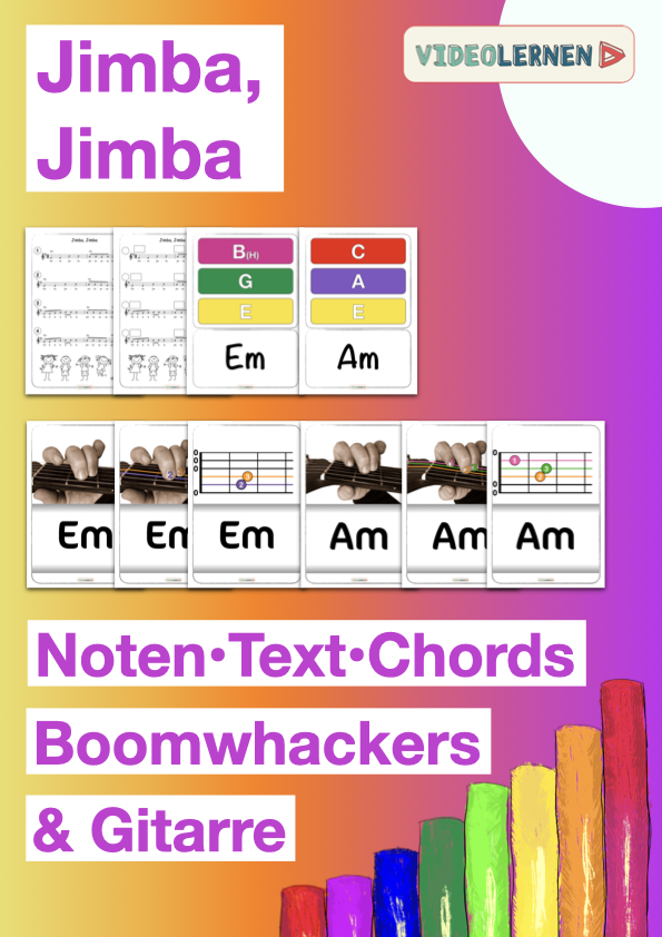 videolernen's tweet photo. Musik #Boomwhackers 🎶 Jimba Jimba • QR zum #Playalong-Video • Grundschule
👉🏼 https://t.co/JjIpCeaMaz
Das bekannte Jimba, Jimba mit Akkorde für Boomwhacker.
#Noten • Text • #Akkorde • Tafelkarten für #Boomwhacker
Viel Freude beim #Musizieren wünscht #Jubby von #Videolernen https://t.co/Is0c6DLtq2