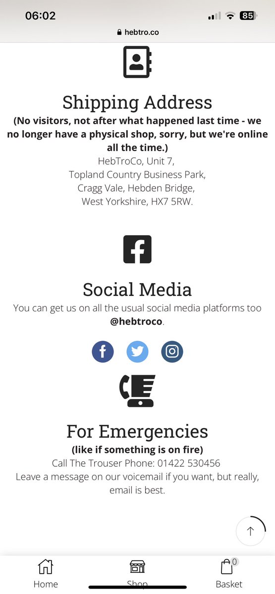 Just discovered the <a href="/hebtroco/">HebTroCo</a> website. The writing on there is brill. We dissuade phone calls and encourage email too, but these guys take it to another level. 

And the video of negative social media comments is priceless: hebtro.co/dont-be-a-dick/

#hebtroco #ecommerce