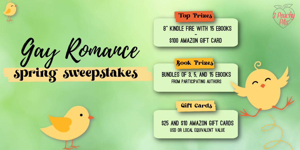 Do you need a new Kindle? How about some books? Gift cards? Check out the 𝗚𝗮𝘆 𝗥𝗼𝗺𝗮𝗻𝗰𝗲 𝗦𝗽𝗿𝗶𝗻𝗴 𝗦𝘄𝗲𝗲𝗽𝘀𝘁𝗮𝗸𝗲𝘀! 🌷
Visit bit.ly/PeachySpring to enter, follow me, and otherd, on Amazon, and you might get a super spring surprise! 🌷
loom.ly/8e85-5M