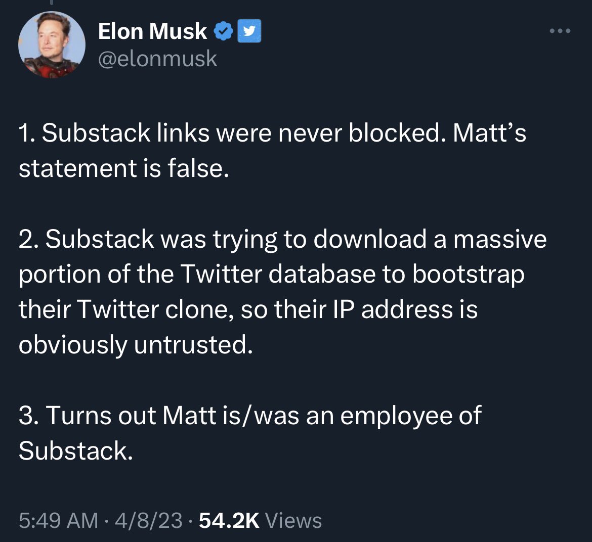 lisakrstin's tweet photo. After getting Matt Taibbi to spread mis/disinformation in "The Twitter Files," Elon Musk turns on him.  Is this tweet hilarious or what? https://t.co/2iZ1t8CsIR