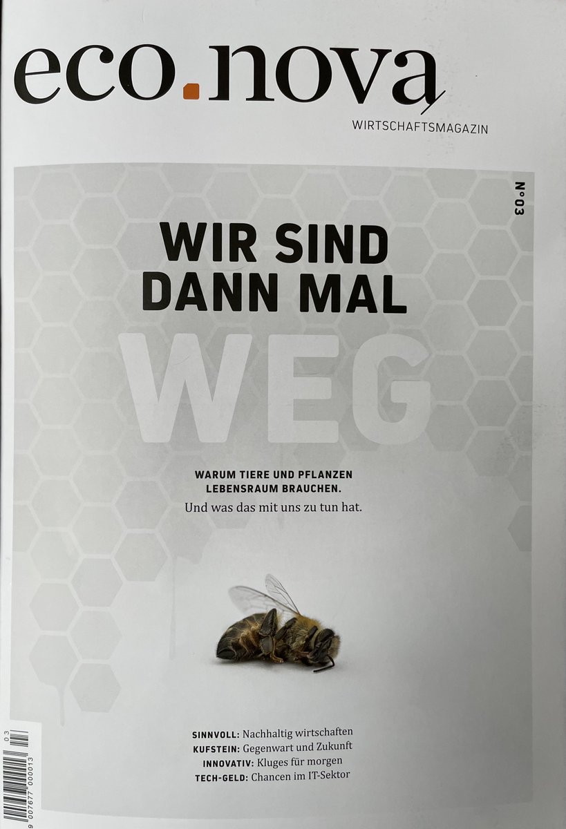 “Biodiversität ist Lebensqualität” ein wirklich toller Beitrag von Marian Kröll im Wirtschaftsmagazin eco.nova. Ich durfte den Artikel mit Expertise und sehr großer Freude unterstützen.
econova.at/artikel/biodiv…

<a href="/biodiversity_at/">Netzwerk Biodiversität Österreich</a> #biodiversity #Klimakrise 
1/2