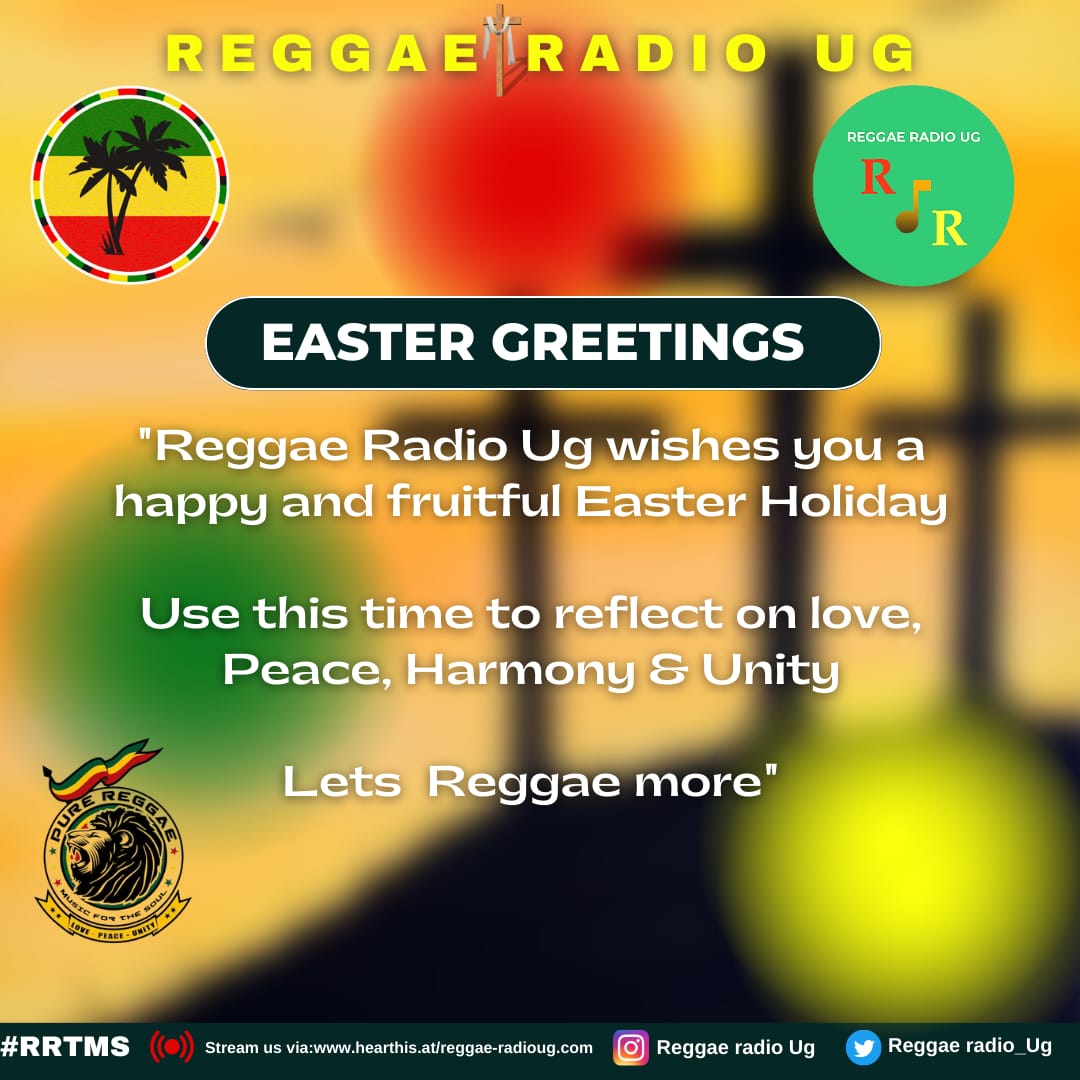 ReggaeRadio_ug's tweet photo. Sending love to you and your family.♥️💛💚
Happy Easter from us to everyone celebrating.
#RRUG #YourUltimateSoundOfReggae

Stream us via https://t.co/qtvU2vPmKZ https://t.co/ldrI74JCcf