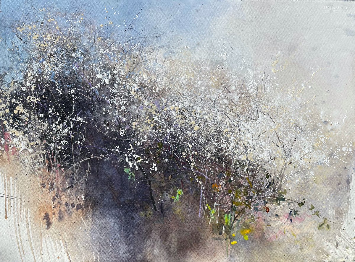 Blackthorn Blossom by the River Tyne, East Lothian.
58x76cm

•
•
•

 #spring #blossom #Rivertyne #eastlothian