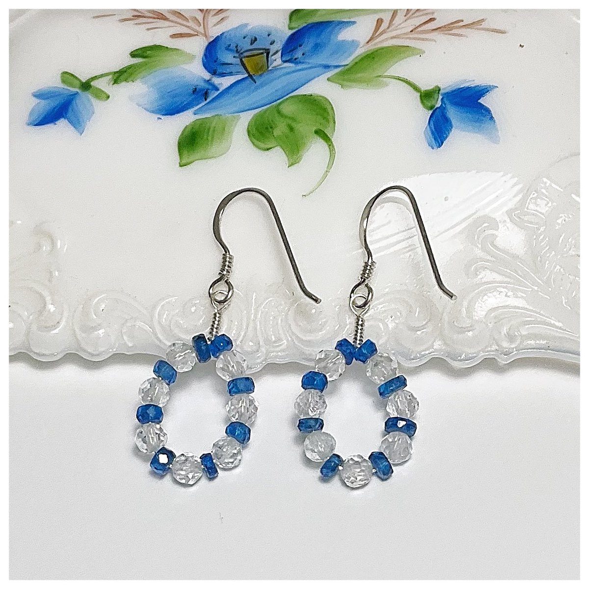 NEW & BLUE 💙
Blue Spinel and White Topaz Sterling Silver Earrings 
Price: $50.00 a pair plus shipping

Sterling Silver, Blue Spinel & White Topaz pendant necklace can also be purchased for $75.00 plus shipping 

#bluespinel #whitetopaz #sterlingsilver #earrings #necklace