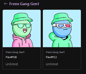 shepstax916's tweet photo. @FrensGangNFT Here are my Frens NFT's. Can't wait to start creating content for the gang! https://t.co/bxWB5njYxR