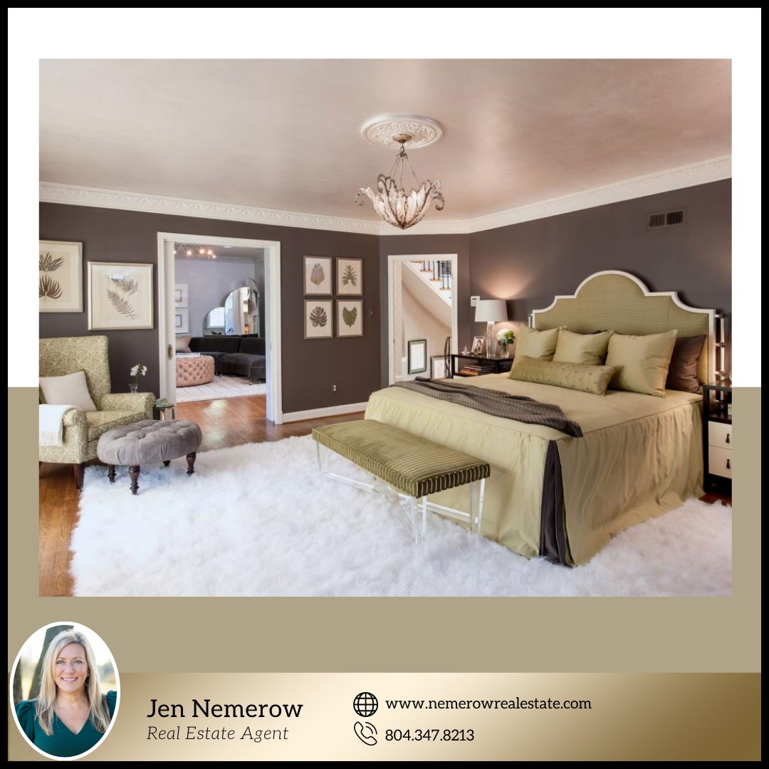 The avg ROI on bedroom updates is ~52%. Consider new lighting, window treatments, removing wallpaper, new bedding, and accessories. Remove worn carpeting and refinish old floors. Hire a professional to sand the wood, then stain and seal it yourself to save money. #realestate