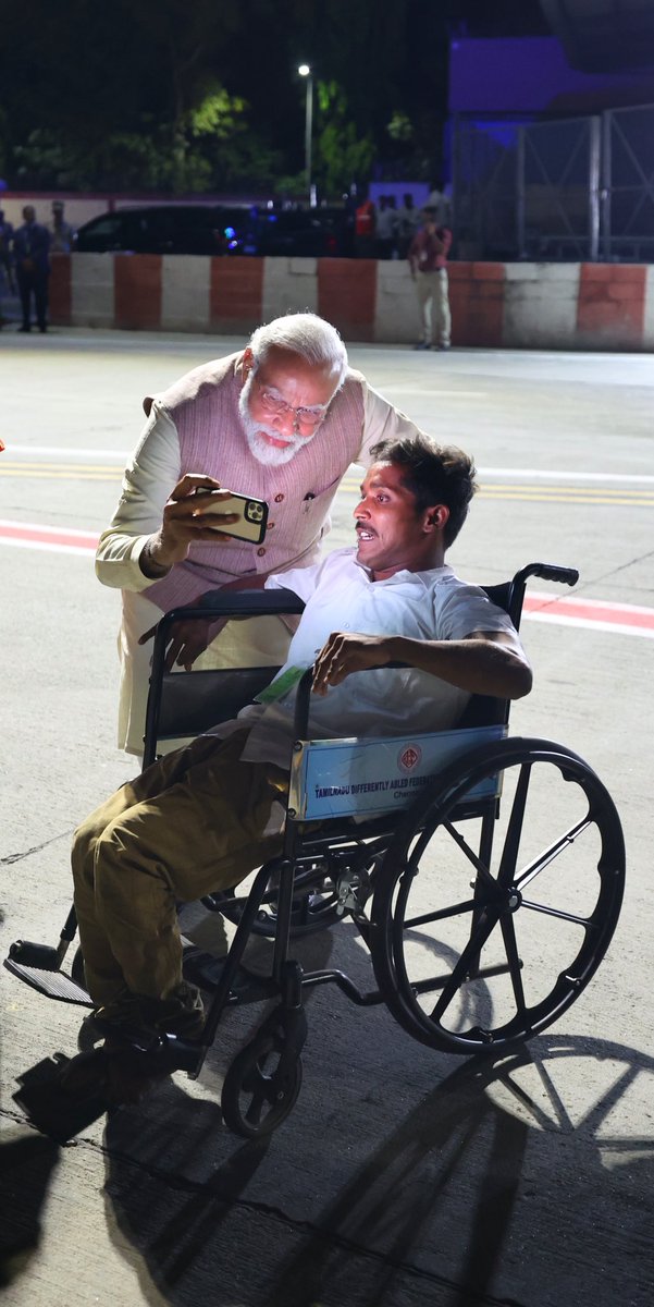 A special selfie…

In Chennai I met Thiru S. Manikandan. He is a proud <a href="/BJP4TamilNadu/">BJP Tamilnadu</a> Karyakarta from Erode, serving as a booth president. A person with disability, he runs his own shop and the most motivating aspect is - he gives a substantial part of his daily profits to BJP!