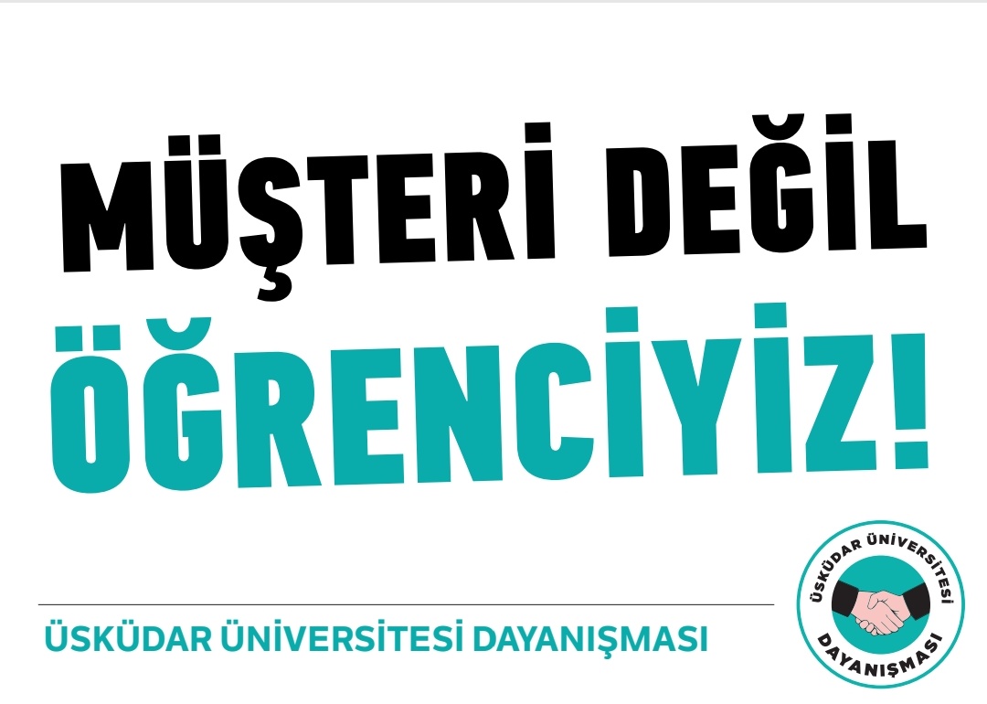 uskudardayansma's tweet photo. Müşteri Değil Öğrenciyiz!

Pazar günü saat 12.00'da Üsküdar Üniversitesi Merkez Kampüsü önünde yapılan zamlara karşı basın açıklaması yapacağız, üniversitemizin tüm öğrenci çalışmalarını ve STK'ları desteğe çağırıyoruz
#üsküdarzammahayırdiyor
#ZamlarıGeriÇekÜskÜni https://t.co/Y5AjN5kVWu