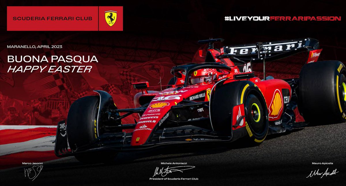 LO SCUDERIA FERRARI CLUB OSTUNI, AUGURA A TUTTI I SUOI SOSTENITORI UNA FELICE E SERENA PASQUA.
#LiveYourFerrariPassion with #ScuderiaFerrariClub
#lifetimemember
#essereFerrari
#OfficialClub #TheOfficialFerrariPassion #FerrariClub #SFC #ForzaFerrari #Ferrari #FerrariAttodiFede