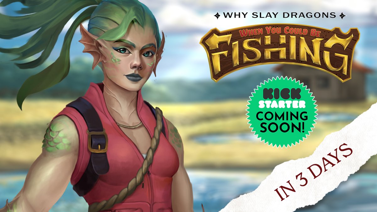 WSDFishing's tweet photo. In 3 Days ⏰
Our Kickstarter goes LIVE 🟢
Full campaigns, one offs, or downtime activities, we strive to create the most comprehensive TTRPG rulesets for fishing.🎣 
🔗in the bio
#TTRPGs #dnd5e https://t.co/G7ScyIwB0q