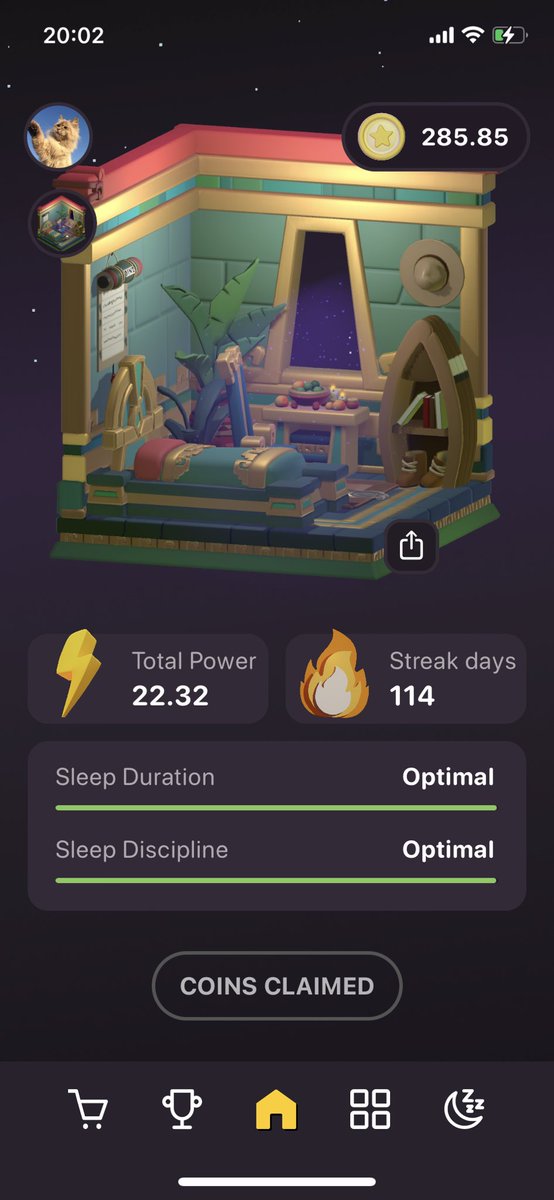 Hello_Everybaby's tweet photo. 🎀My wonderful #SleepagotchiMetaroom helps me with my good #sleep 💜Thanks @Sleepagotchi🙏🙏🙏 #S2E #apptest #testnetiPhone #testnetAndroid #Sleepagotchi #Sleep2Earn #SleepToEarn #p2e #s2eAndroid #SleepAndEarn #testnet #S2EiPhone #Earn #nft #nfts #crypto #cryptocurrency #MetaRoom https://t.co/YKesqMpqus