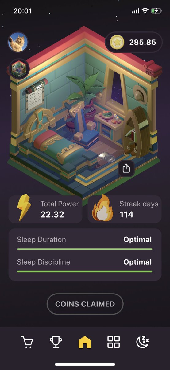 Hello_Everybaby's tweet photo. 🎀My wonderful #SleepagotchiMetaroom helps me with my good #sleep 💜Thanks @Sleepagotchi🙏🙏🙏 #S2E #apptest #testnetiPhone #testnetAndroid #Sleepagotchi #Sleep2Earn #SleepToEarn #p2e #s2eAndroid #SleepAndEarn #testnet #S2EiPhone #Earn #nft #nfts #crypto #cryptocurrency #MetaRoom https://t.co/YKesqMpqus