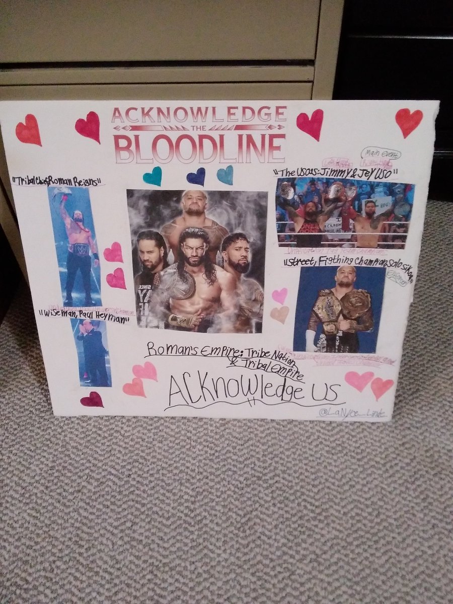 AngelicEmpire25's tweet photo. This my Acknowledge The Bloodline Poster I Created when I went to #SpokaneArena in Spokane Washington, I put all members of #TheBloodline as Champions and Solo Sikoa as Future Champion 

#SpokaneArena #TheBloodline #WeTheOnes 
☝🏼☝🏼☝🏼☝🏼☝🏼 https://t.co/9pgJfSdmv2