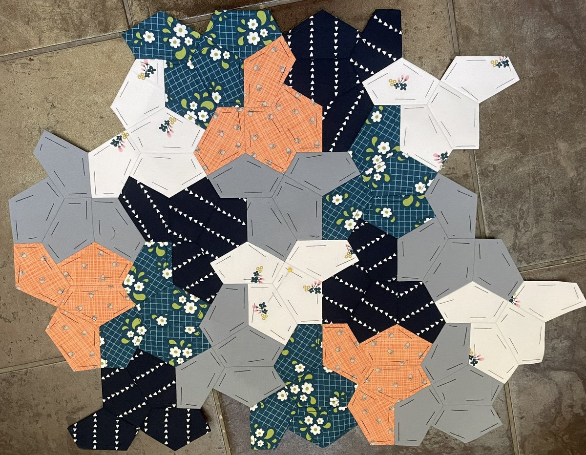 I reckon I’ve just about scratched this itch of realising the aperiodic tiling in fabric.  Think I might make this into a square, and then a pillow cover.  Anyone fancy a geeky decorative pillow for a donation to a charity of my choice?  UoG or UK preferred.