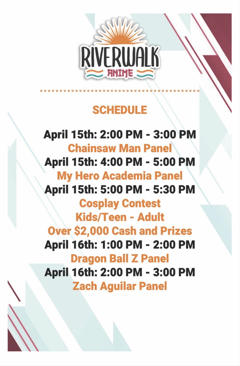 JeffGSpursZone's tweet photo. It's official, #SanAntonio . I'll be hosting the city's first Riverwalk Anime Con from April 15-16 at the Henry B. Convention Center. Got major voice actors from top anime shows coming to the con. Tickets available at - https://t.co/LYFiarTB7t #anime @AnimeRiverwalk @bigtexcon https://t.co/D2m9nIylob