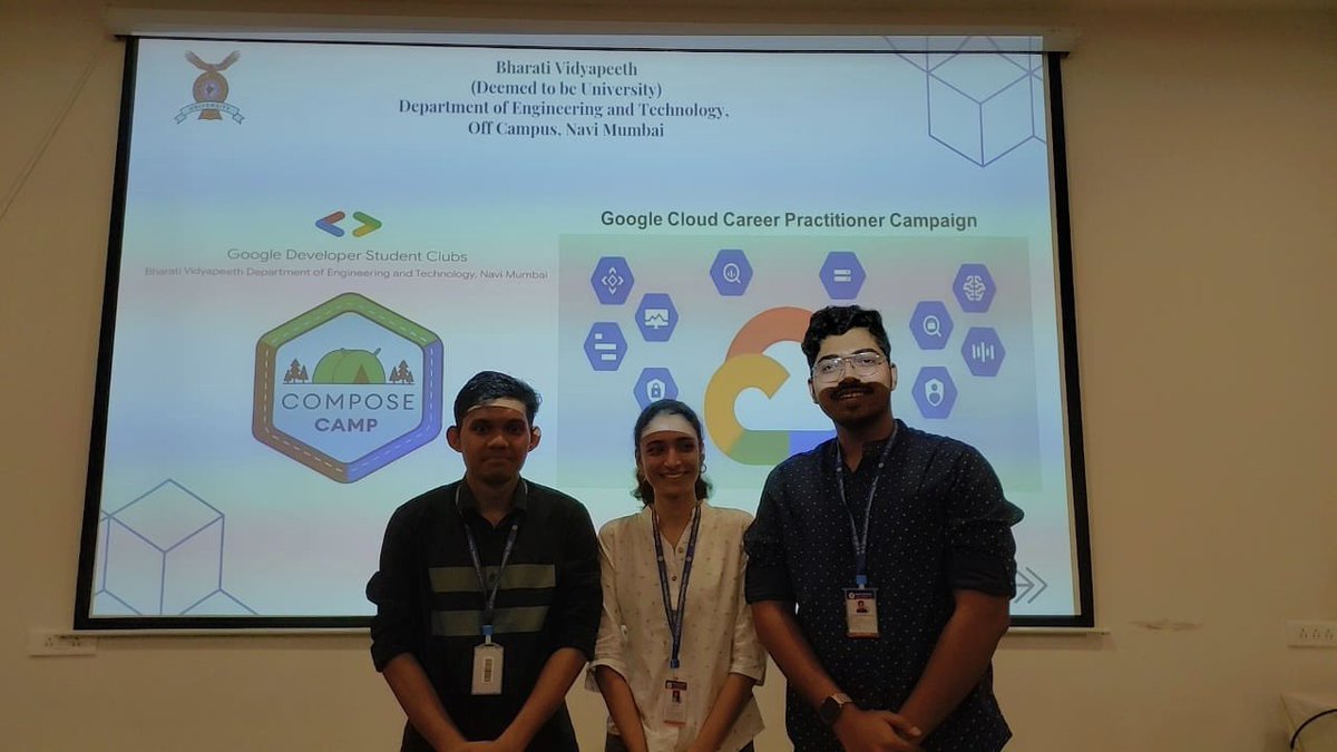gdscbvp's tweet photo. GDSC BVP DET felicitated 40+ students for achievements in ANDROID COMPOSE CAMP facilitated by Raj Narayan Mishra &amp; GCCP CAMPAIGN facilitated by Amaan Shaikh
The felicitation was done by Faculty Coordinator Prof. M Ahmer Usmani &amp; GDSC lead Poorva Gupta 
#google #googlestudents https://t.co/skVnUpFy1w