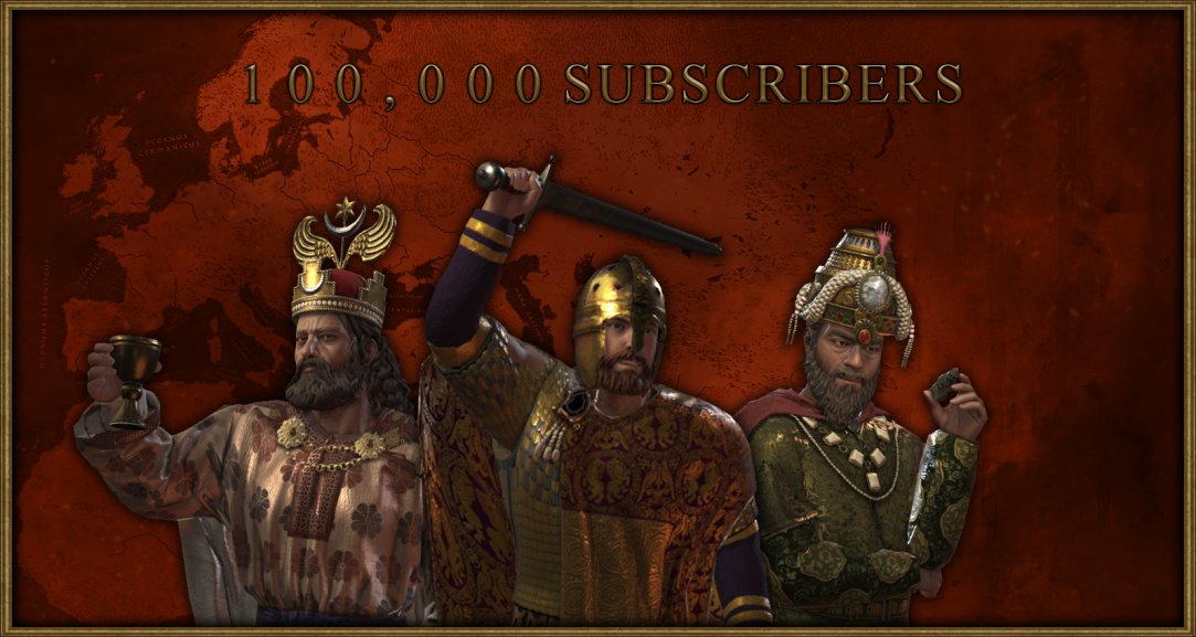 FallenEagleCK3's tweet photo. The Fallen Eagle has officially exceeded 100,000 Subscribers! 🥳

We just wanna take the time to thank all of you for taking an interest  in the mod and following its development since 2020!

#CK3 https://t.co/Oj04yRAKav