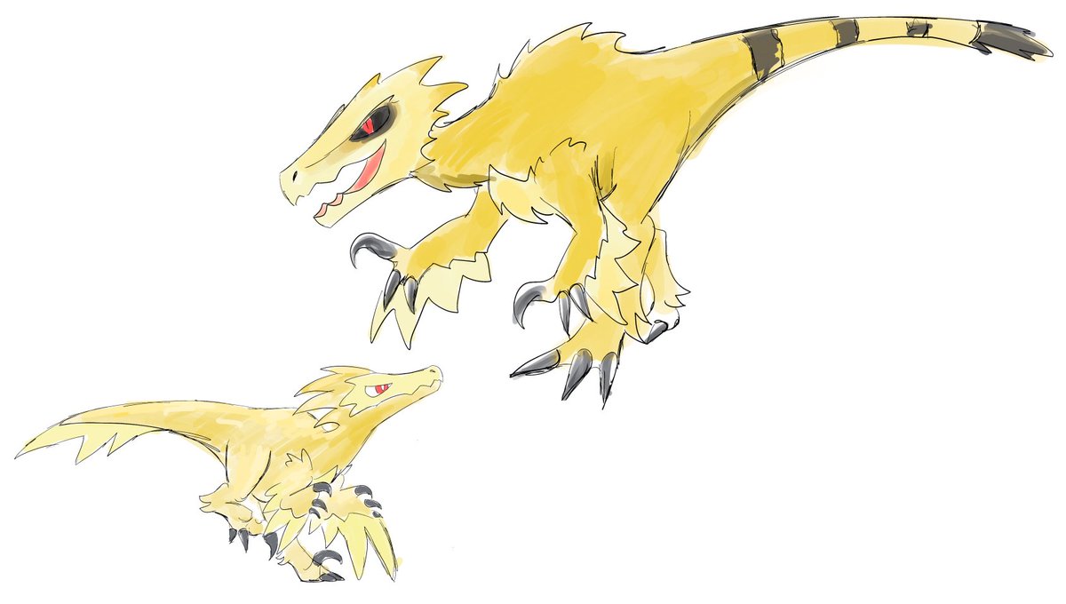 Grymmlee on Twitter "Some dinosaur fakemon, starting with an electric