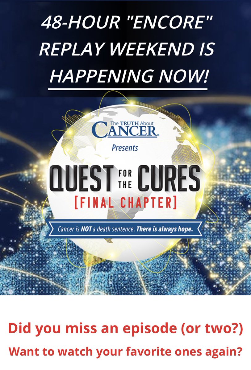 craigzabransky's tweet photo. Watch an episode or more … it’s FREE and this will change your life. It changed mine.
Thank you @TTAVOfficial #truthaboutCancer
https://t.co/p5f9VKcdxF https://t.co/JknSWTSWtI