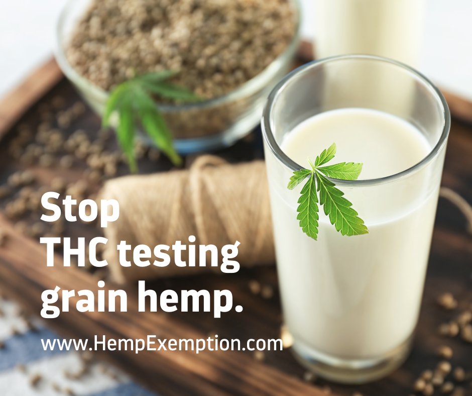 AgHempSolutions's tweet photo. 🤚 Hemp crops designated for hemp grain used for end-products like hemp milk are still subject to unnecessary THC testing. Help us make an important change for hemp grain and fiber producers. Learn more at https://t.co/DezxHQSXvO
#hempexemption #industrialhemp #hempgrain https://t.co/nljpAOLEu4