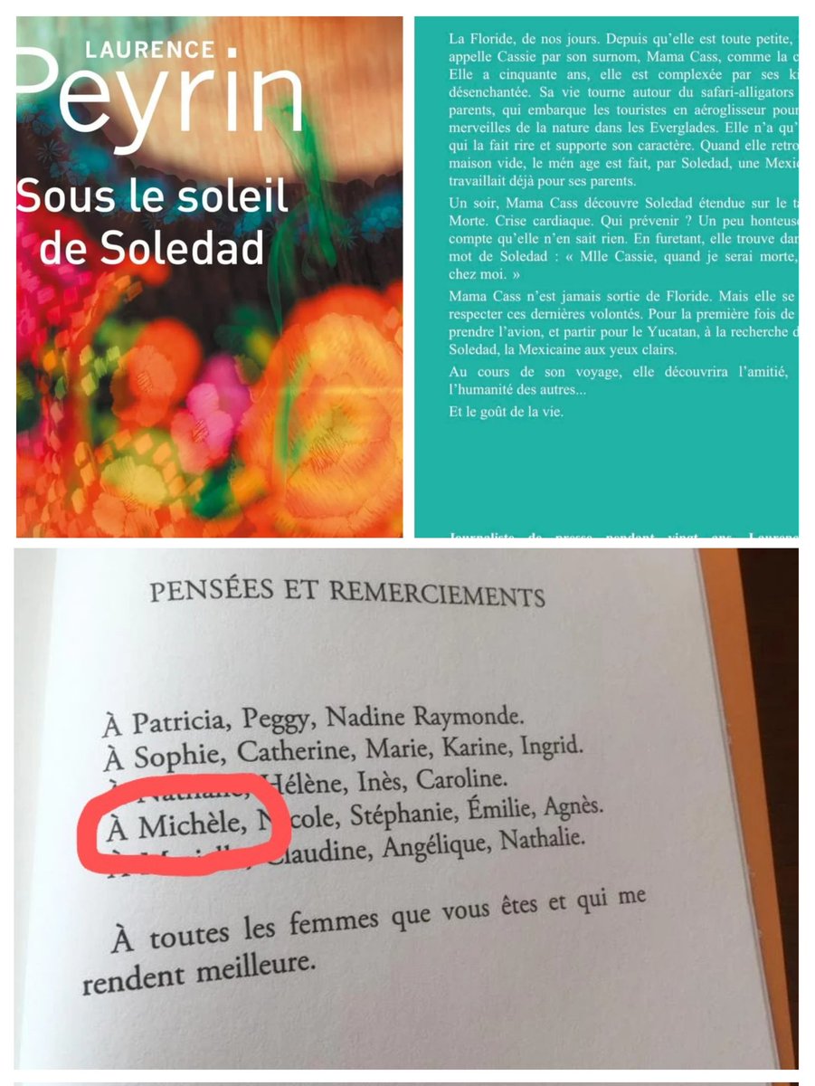 Fière et émue de voir mon prénom inscrit dans les remerciements du dernier livre de <a href="/LaurencePeyrin/">Laurence Peyrin</a>  🪇💐💚