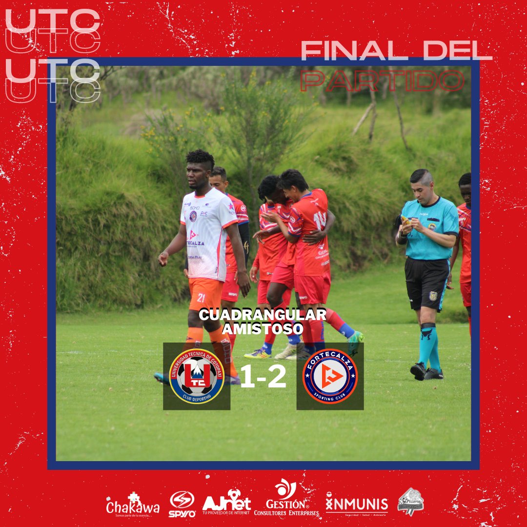 ClubUTC_Oficial's tweet photo. #CuadrangularAmistoso | FINAL DEL PARTIDO
#ClubUTC 1 -2 #Fortecalza
⚽J. Quiñonez
#OrgulloCotopaxense
#elmásgrandedecotopaxi https://t.co/ls9GuEltqJ