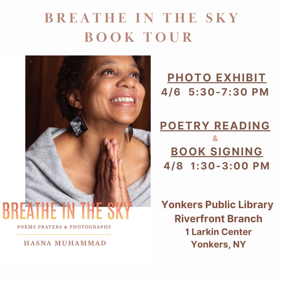 Earthatone's tweet image. Now at the #YonkersPublicLibrary #Riverfront with fellow members of #TheHarlemWritersGuild @harlemwriters here supporting the work of Dr. Hasna Muhammad.
