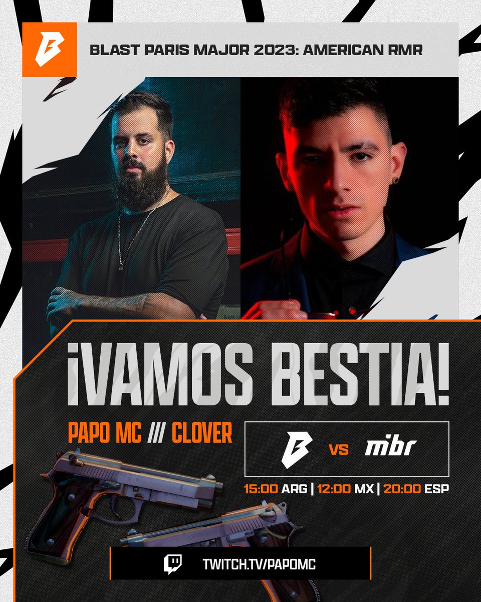 bestia_corp's tweet photo. Hoy comienzan los Bo3 y tenemos Watchparty con @PapoMcArg y @clovermye los esperamos👊

📺 https://t.co/XsICDgmMG6

#SomosBESTIAS😈 https://t.co/auUoliOK3t