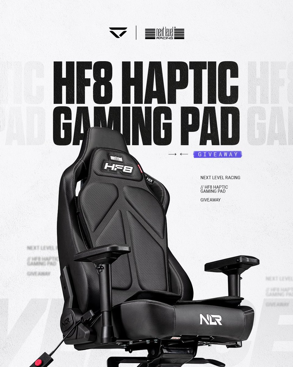VeloceEsports's tweet photo. 🔥 HF8 HAPTIC GAMING CHAIR GIVEAWAY 🔥 

We’ve teamed up with our partners at Next Level Racing to giveaway a brand new HF8 gaming pad! 

To enter, you must:
 
1. Follow @VeloceEsports &amp; @nextlvlracing 2. Like &amp; Retweet this post  3. Tag 2 friends

Good luck! https://t.co/gQdLbXfo5z