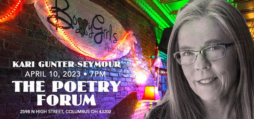 See and hear #ohiopoetlaureate Kari Gunter-Seymour this Monday, April 10th, at The Poetry Forum in Columbus.