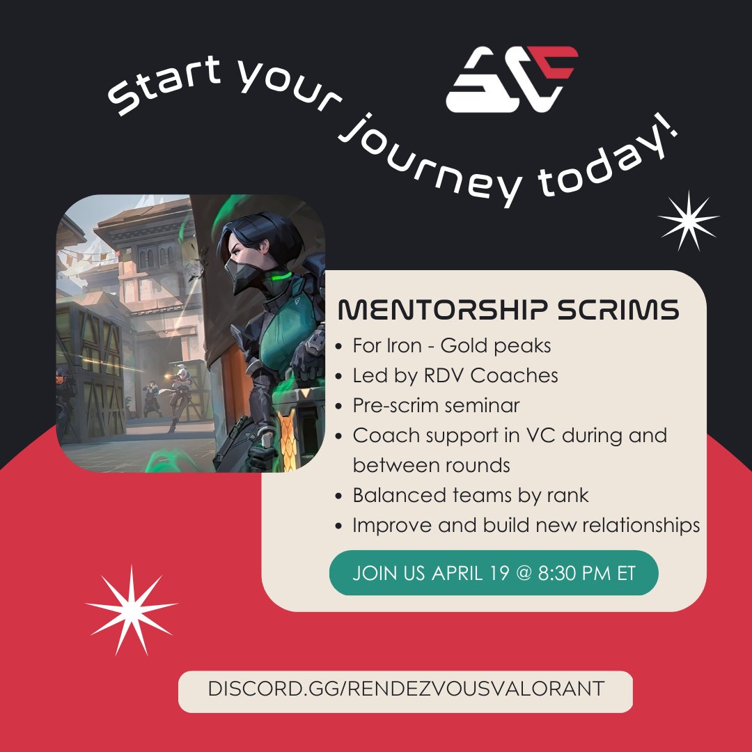 RendezvousVal's tweet photo. Hello #Valorant Fanatics!
Tonight @ 8:30PM ET, RDV Academy is hosting Mentorship Scrims!

For players in Iron to Gold ranks who are interested in getting better or want to in improve a skill while meeting others in their ELO!

#RDVWithUs as we rank up together!

@ValorCentral https://t.co/tzGPpSr6Aa