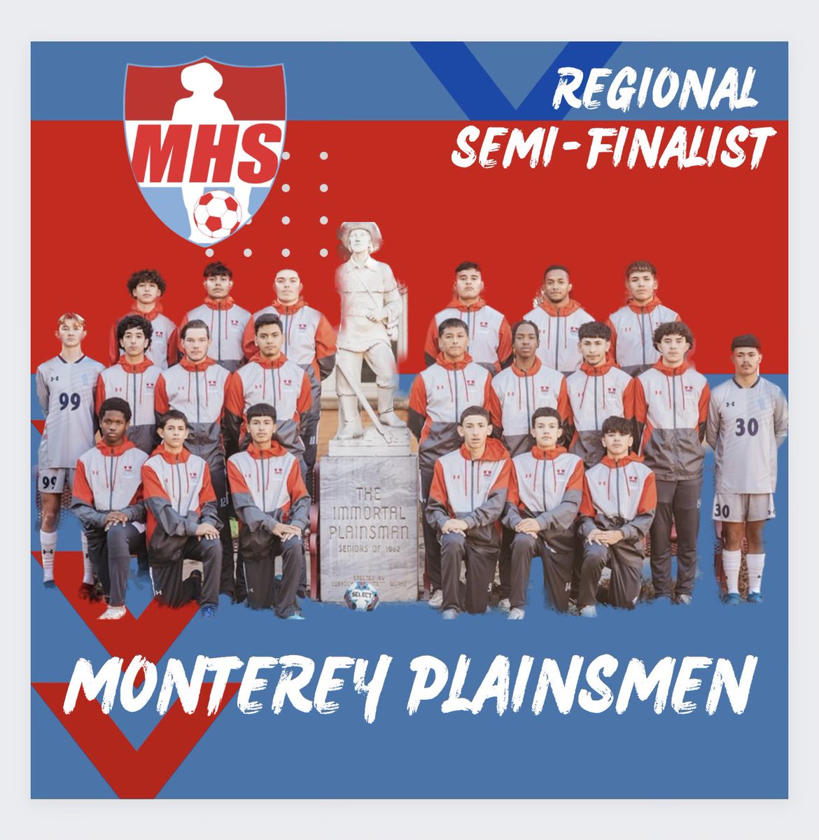 PlainsmenFutbol's tweet photo. Congratulations Monterey Plainsmen on a historic season. #buildingtradition 

DISTRICT CHAMPIONS
BI-DISTRICT CHAMPIONS
AREA CHAMPIONS
REGIONAL QUATERFINAL WINNER
REGIONAL SEMIFINALIST

@Monterey_Sports @montereyhs @HubCityPrepsLBK @AthleticsLISD @806hsscmedia @LethalSoccer https://t.co/UXA82UY9pJ