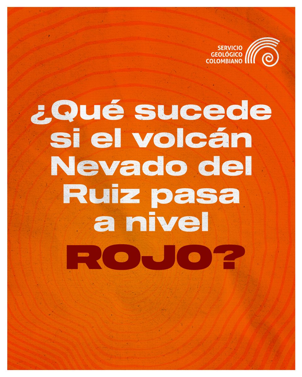 El volcán Nevado del Ruiz continúa en nivel de actividad NARANJA 🟠, pero está dentro de las probabilidades que cambie a ROJO🔴. Si esto pasa, les damos cinco datos clave para tener presentes. ⬇️