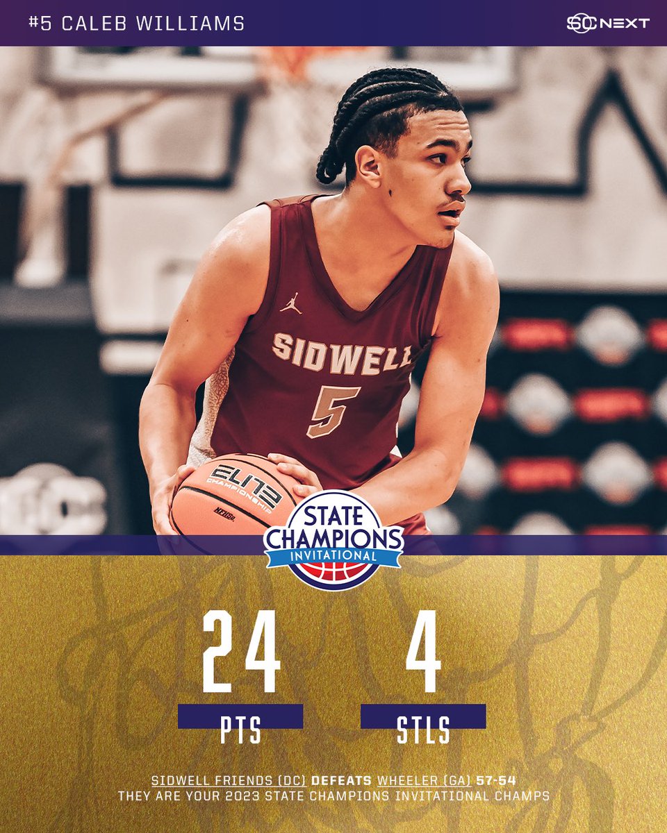 SCNext's tweet photo. DCSAA champs Sidwell Friends completes the Sidwell sweep as the boys beat Wheeler 57-54 to win the 2023 State Champions Invitational 🏆🥇 https://t.co/nGPrFeFEcV