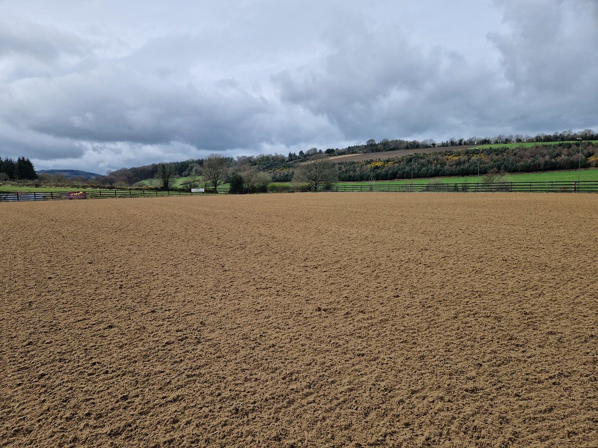 Taking sand back from the kicker board and re-grading the sand arena at <a href="/tinahelyrc/">Tinahely Riding Club</a>