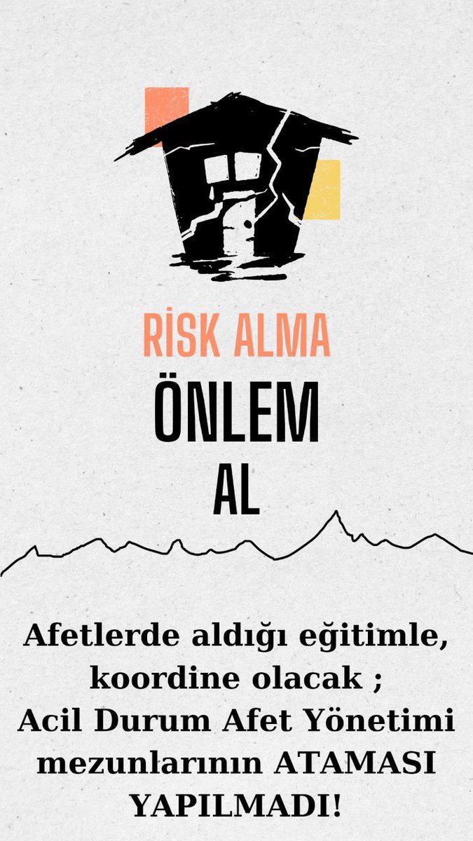 <a href="/DurumVe/">ADAY (Acil durum ve afet yönetimi)TEKNİKERLERİ</a> <a href="/suleymansoylu/">Süleyman Soylu</a> <a href="/RTErdogan/">Recep Tayyip Erdoğan</a> <a href="/TC_icisleri/">T.C. İçişleri Bakanlığı</a> <a href="/fuatoktay/">Fuat Oktay</a> Sahada etkin bir şekilde mücadele edecek meslektaşlarına destek olacak genç ,dinamik  Acil Durum ve Afet Yönetimi mezunlarının ataması yapılmadı !
#AfetYönetimiTeknikeriAtama 

<a href="/suleymansoylu/">Süleyman Soylu</a>
<a href="/RTErdogan/">Recep Tayyip Erdoğan</a>
@afadbaskanlik
<a href="/TC_icisleri/">T.C. İçişleri Bakanlığı</a>
<a href="/fuatoktay/">Fuat Oktay</a>