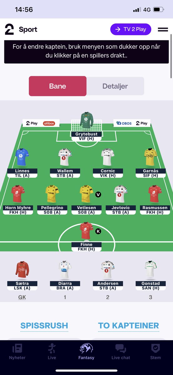 Nytt (og kanskje endelig) utkast, med plan om dobbel kaptein i R4. Tror fort det kan lønne seg å spare rik onkel til en senere runde.

#2fantasy #esfantasy