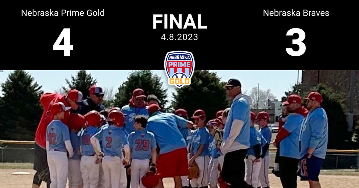PrimeGold2031's tweet photo. Hard fought game….special game! #77 

@NebBraves @EAA_Baseball https://t.co/L9TYzGIWcG