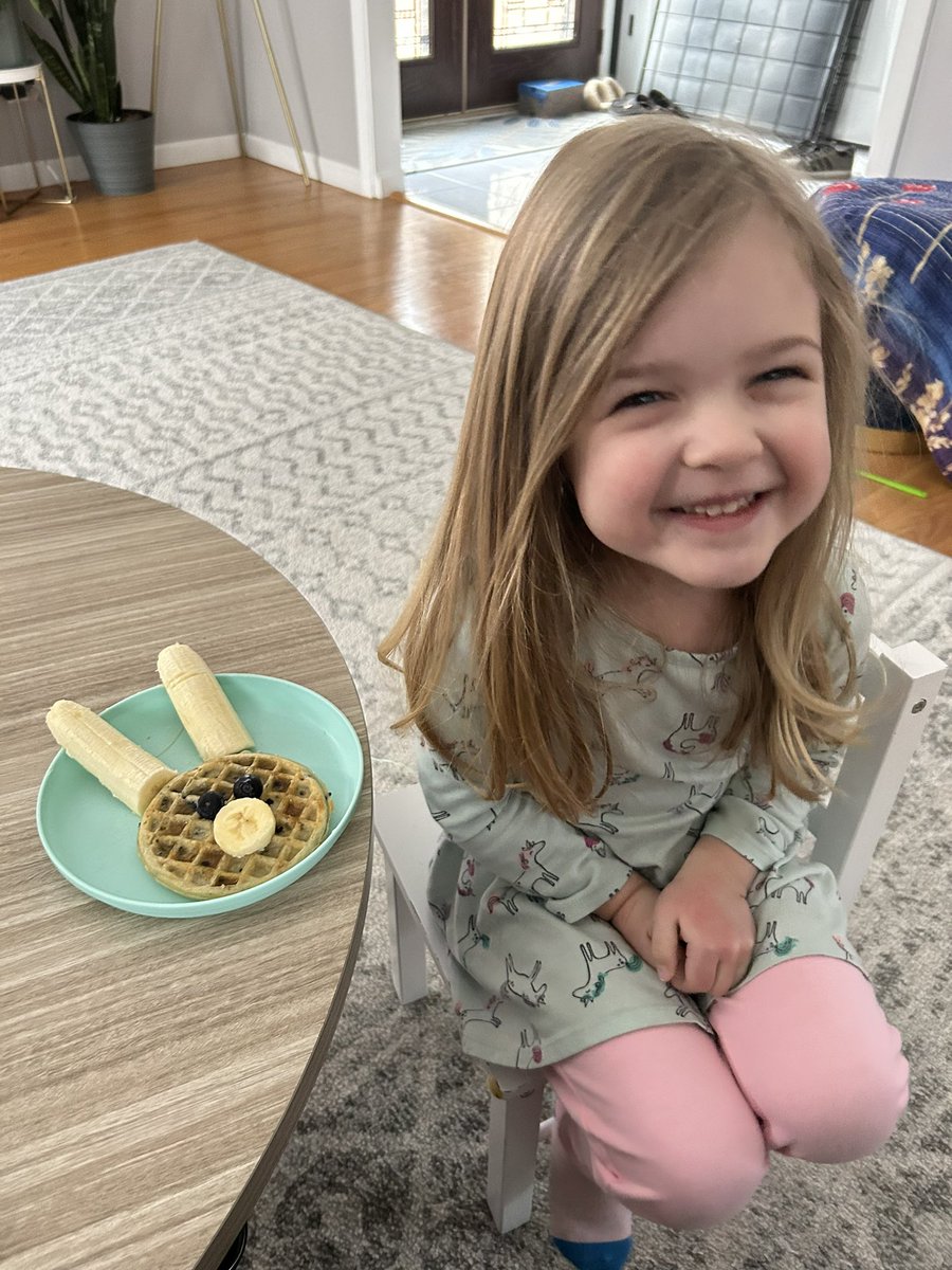 ALundberg6's tweet photo. Bunny waffles for this cutie gal! https://t.co/HVIh5dPu0f