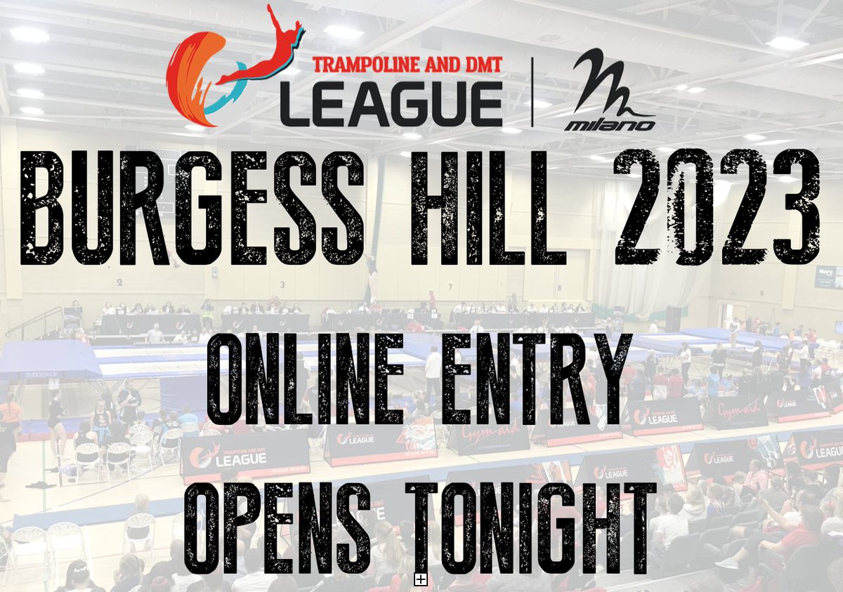 TrampLeague's tweet photo. Trampoline &amp; DMT League - Burgess Hill 2023 - Online Entry - https://t.co/kMyVsspGxs https://t.co/pdzVZg3nWt