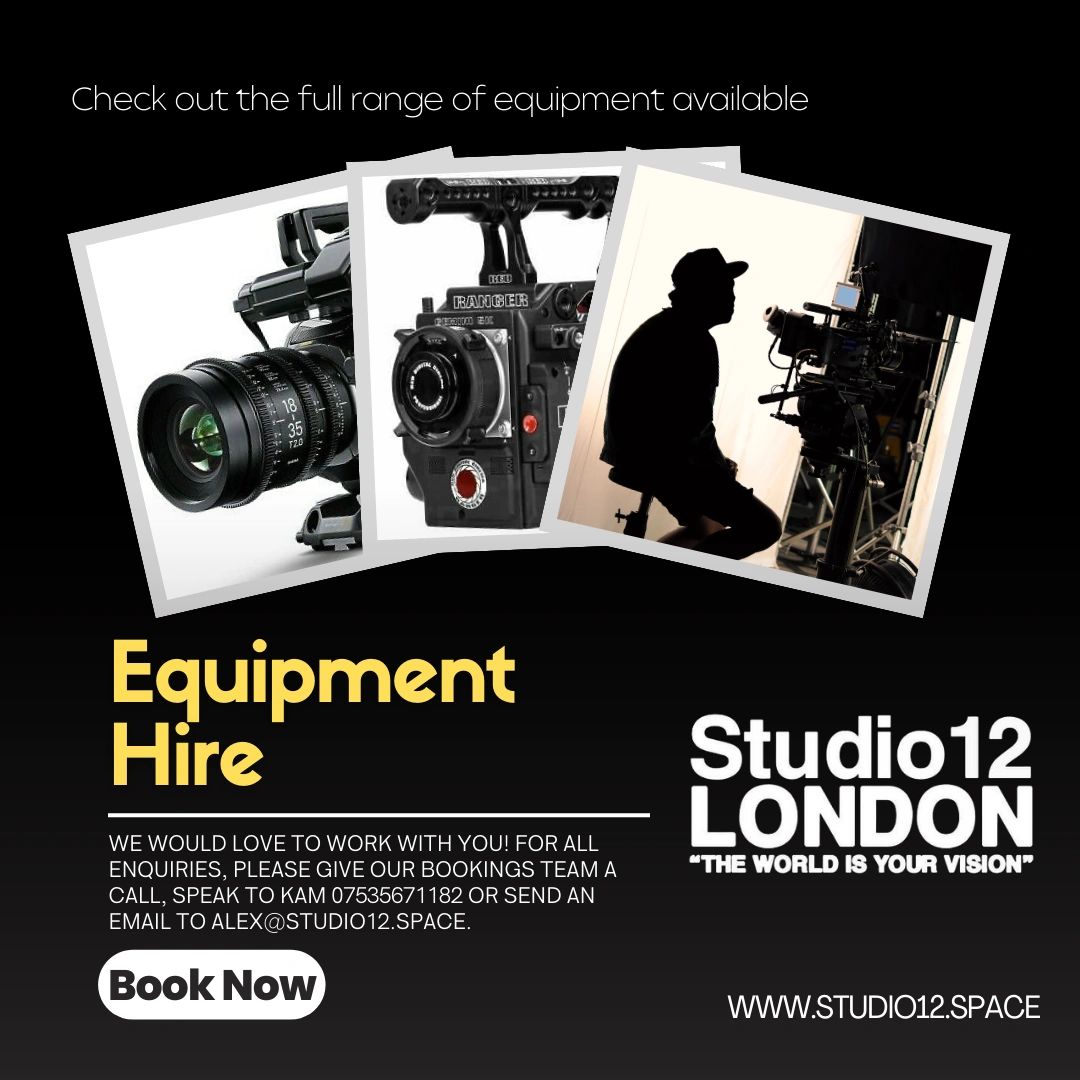 We would love to work with you! For all enquiries, please give our bookings team a call or send an email to alex@studio12.space. Our services extend beyond equipment hire - on-going consultation is part of our service to all of our clients.