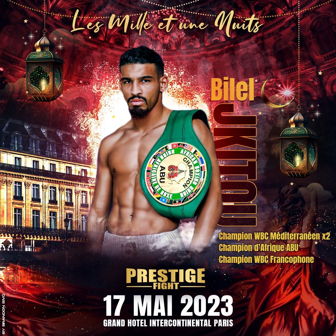 FightPrestige's tweet photo. Bilel Jkitou will come to fight on May 17 for the next Prestige Fight gala 🥊

His track record:
🔸WBC Mediterranean X2 champion
🔹ABU African Champion
🔸WBC French Champion

See you at the Grand Hotel Intercontinental Paris to support him 💪 

#boxechampionship#prestigefight🥊🥊 https://t.co/lNcsaEtUNF